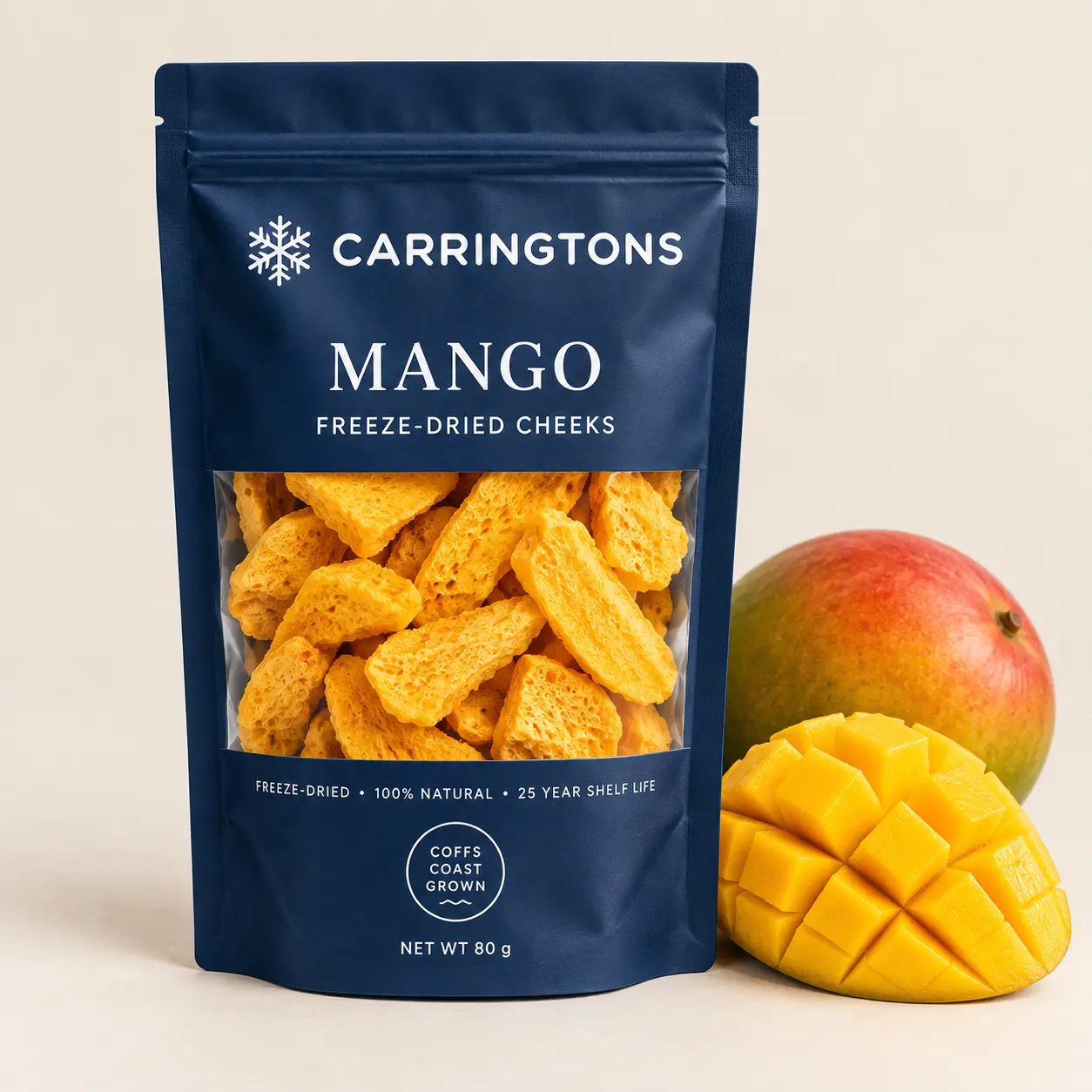 Mango CARRINGTONS packaging mockup